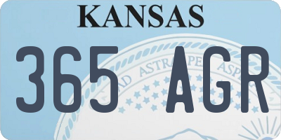 KS license plate 365AGR