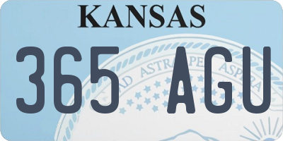 KS license plate 365AGU