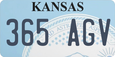KS license plate 365AGV