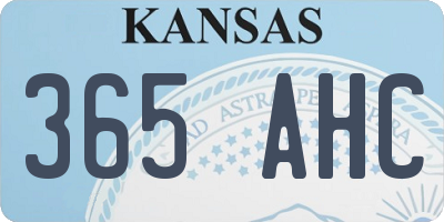 KS license plate 365AHC