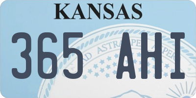 KS license plate 365AHI