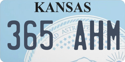 KS license plate 365AHM