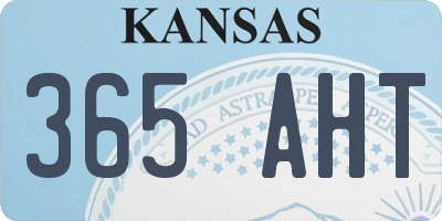 KS license plate 365AHT