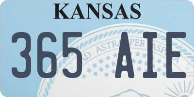 KS license plate 365AIE