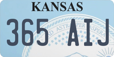 KS license plate 365AIJ