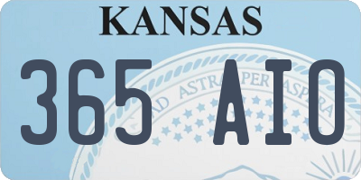 KS license plate 365AIO