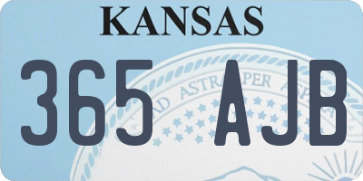 KS license plate 365AJB