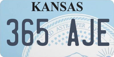 KS license plate 365AJE
