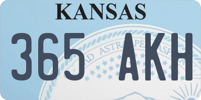 KS license plate 365AKH