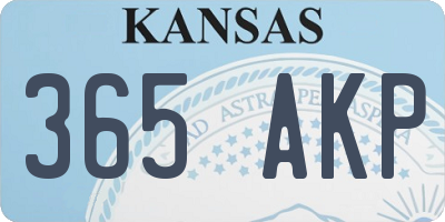KS license plate 365AKP