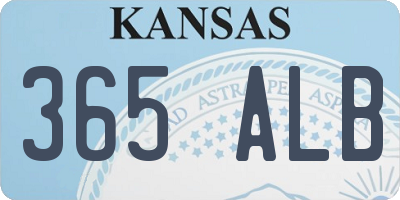 KS license plate 365ALB