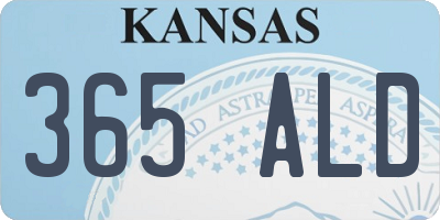 KS license plate 365ALD