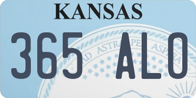 KS license plate 365ALO