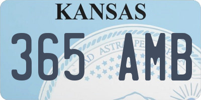KS license plate 365AMB