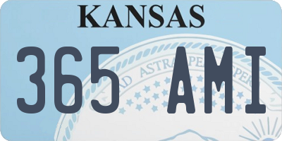 KS license plate 365AMI