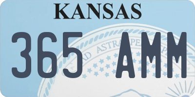 KS license plate 365AMM