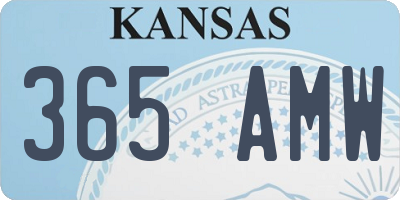 KS license plate 365AMW