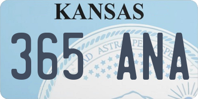KS license plate 365ANA