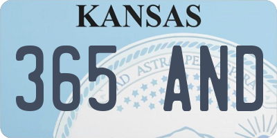 KS license plate 365AND