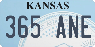 KS license plate 365ANE