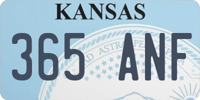 KS license plate 365ANF