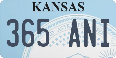 KS license plate 365ANI
