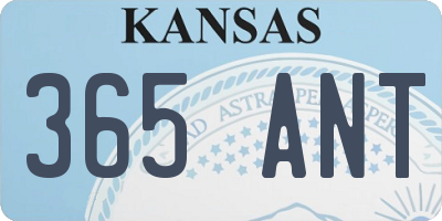 KS license plate 365ANT