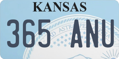 KS license plate 365ANU