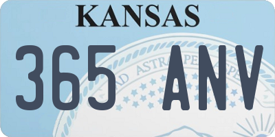 KS license plate 365ANV