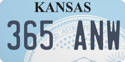 KS license plate 365ANW