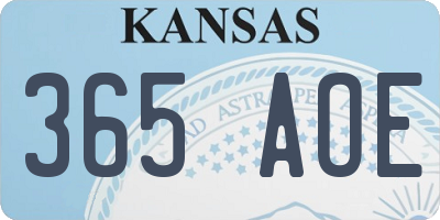 KS license plate 365AOE