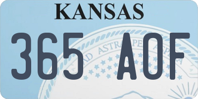 KS license plate 365AOF
