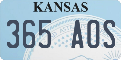 KS license plate 365AOS