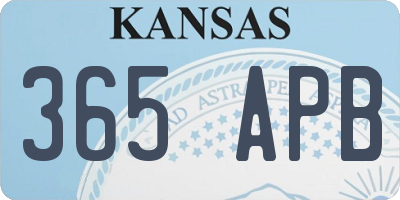 KS license plate 365APB