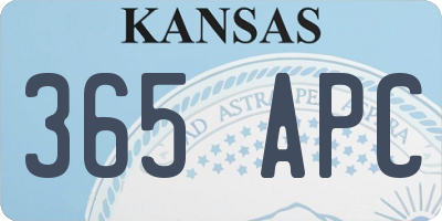 KS license plate 365APC