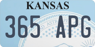 KS license plate 365APG