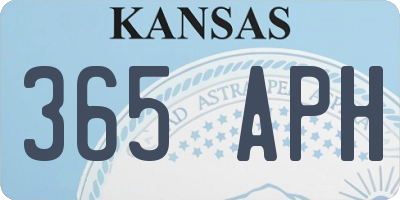 KS license plate 365APH