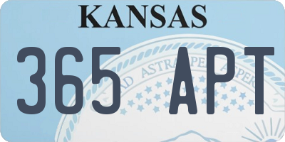 KS license plate 365APT
