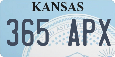 KS license plate 365APX