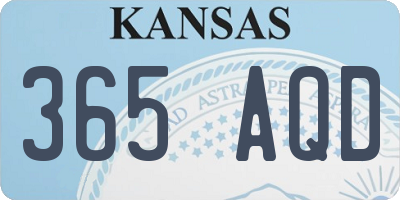 KS license plate 365AQD