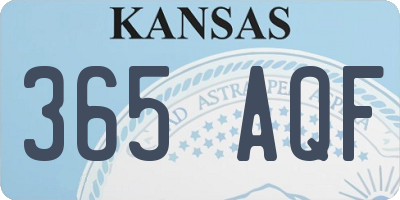 KS license plate 365AQF