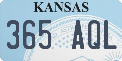 KS license plate 365AQL