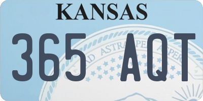 KS license plate 365AQT