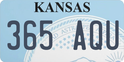 KS license plate 365AQU