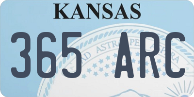 KS license plate 365ARC