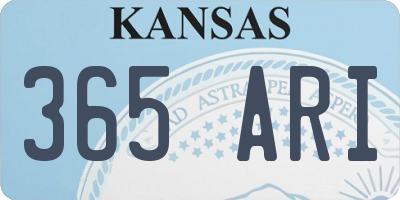 KS license plate 365ARI