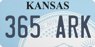 KS license plate 365ARK