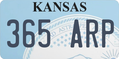 KS license plate 365ARP