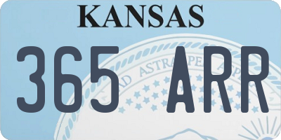 KS license plate 365ARR