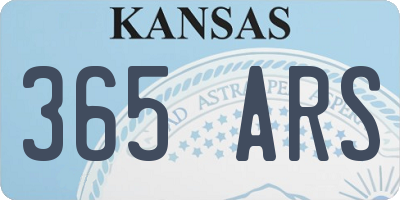 KS license plate 365ARS